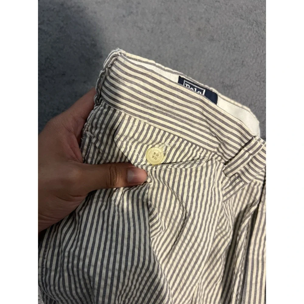 Vintage 80s Polo Ralph Lauren Hickory Stripes Pants Size 36x30 Made In USA